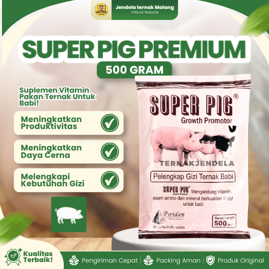 SUPER PIG 500 GRAM PREMIUM - Premix Babi Suplemen Vitamin Penggemuk Babi Terbaik.