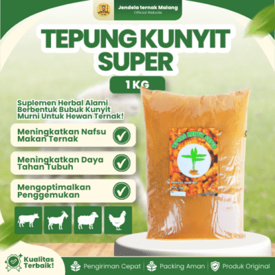 TEPUNG KUNYIT SUPER 1 KG BY UNGGAS JAYA – Suplemen Herbal Meningkatkan Kesehatan Hewan Ternak.