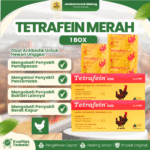 TETRAFEIN MERAH 1 BOX (ISI 20 STRIP) – Obat Anti SNOT CRD Berak Hijau Berak Putih Ayam Burung
