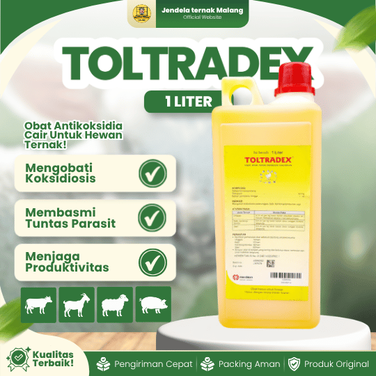 TOLTRADEX 1 LITER BY MEDION - Untuk Koksidiosis Pada Unggas Dan Hewan Ternak Lainnya.