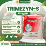 TRIMEZYN-S 250 GRAM –  Atasi CRD, Korisa, Kolera Dan Pullorum Untuk Ternak.
