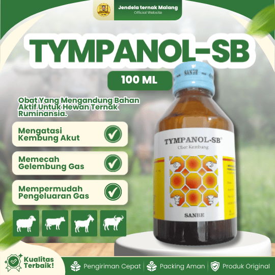 TYMPANOL-SB 100 ML - Mengatasi Kembung Oral Untuk Hewan Ternak.