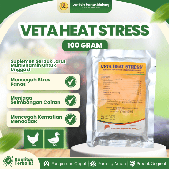 VETA HEAT STRESS 100 GRAM - Multivitamin Pencegah Kematian & Stress Unggas.