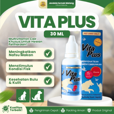 VITA PLUS 30 ML – Vitamin Nafsu Makan Anjing, Kucing Dan Unggas.