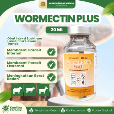 WORMECTIN PLUS 20 ML BY MEDION – Spektrum Luas Membasmi Parasit Internal & Eksternal.
