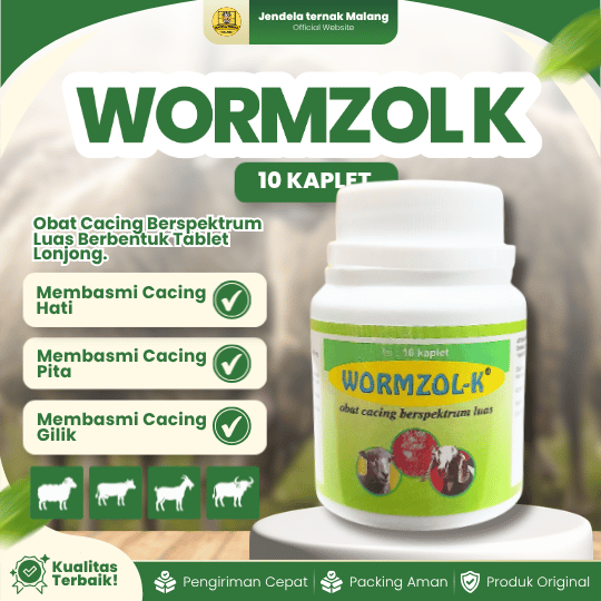WORMZOL-K 10 KAPLET ECER MEDION - Atasi Segala Cacingan Hewan Ternak Dan Peliharaan.