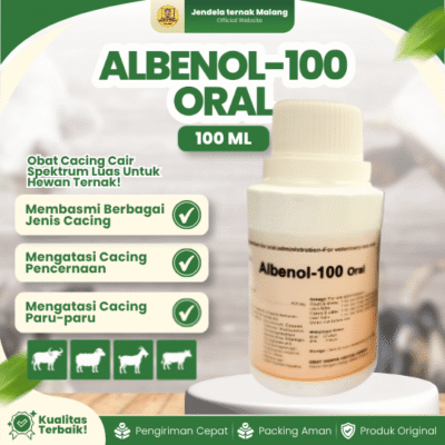 ALBENOL-100 ORAL 100 ML – Untuk Mengatasi Cacingan Pada Hewan Ternak.