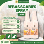 BEBAS SCABIES SPRAY 60 ML - Atasi Gatal, Bulu Rontok, Bintil, Bercak Pada Hewan Kesayangan.