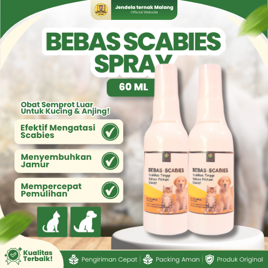 BEBAS SCABIES SPRAY 60 ML - Atasi Gatal, Bulu Rontok, Bintil, Bercak Pada Hewan Kesayangan.