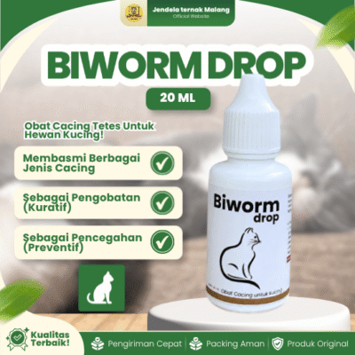 BIWORM DROP 20 ML – Mengatasi Semua Jenis Cacingan Pada Kucing.