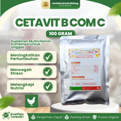 CETAVIT B COM C 100 GRAM – Vitamin Hewan Meningkatkan Pertumbuhan & Mencegah Stress Pada Ternak
