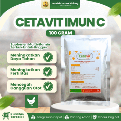 CETAVIT IMUN C 100 GRAM – Suplemen Vitamin Unggas Untuk Daya Tahan Tubuh