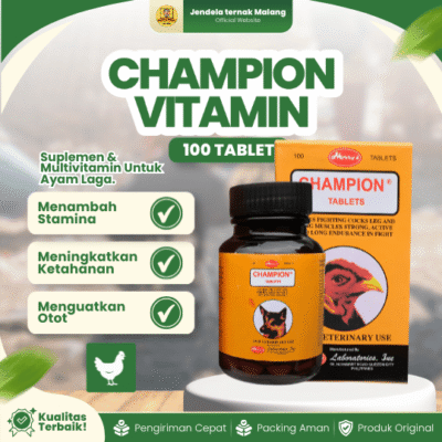 CHAMPION VITAMIN 100 TABLET – Multivitamin & Doping Penambah Stamina Ayam Petarung By Filipina.