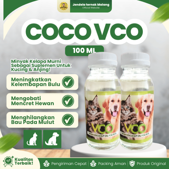 COCO VCO BOTOL 100 ML - Atasi Jamur, Scabies & Mempercepat Penyembuhan Luka Hewan.