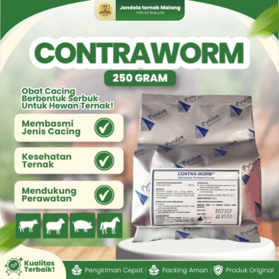 CONTRA-WORM 250 GRAM – Ampuh Untuk Membasmi Segala Jenis Cacingan Hewan Ternak.