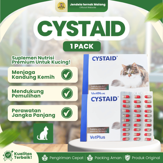 CYSTAID 1 PACK ISI 30 KAPSUL VETPLUS - Untuk Menjaga & Mengatasi Kesehatan Kandung Kemih Kucing.