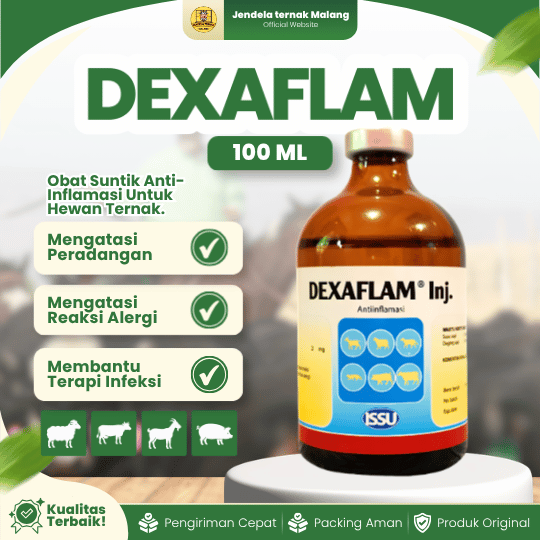 DEXAFLAM 100 ML - Untuk Mengatasi Peradangan & Anti Alergi Hewan.