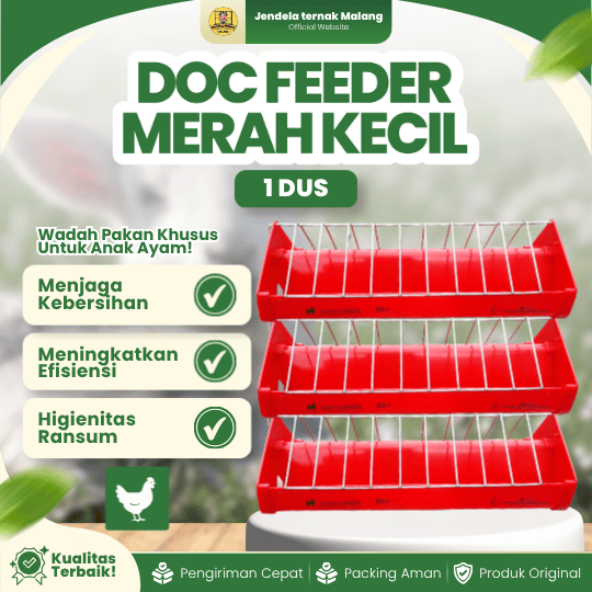 DOC FEEDER MERAH KECIL 1 DUS ISI 20 PCS MEDION - Tempat Pakan Untuk Unggas Ayam DOC