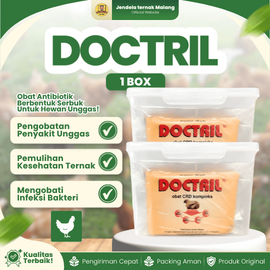 DOCTRIL 100 GRAM 1 BOX (10 SACHET) - Untuk Masalah Ngorok, Pilek, CRD Untuk Ayam Dan Unggas.