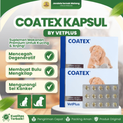 COATEX KAPSUL ECER BY VETPLUS – Vitamin Kulit & Bulu Untuk Anjing Dan Kucing.