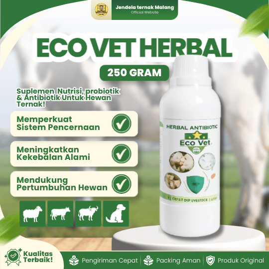 ECO VET HERBAL 250 ML - Vitamin Peningkat Kesehatan, Kekebalan & Sistem Pencernaan Kuat Pada Hewan.