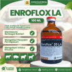 ENROFLOX LA 100 ML BY AGROVET – Untuk Masalah Saluran Pernapasan, Pencernaan & Pendengaran Hewan.