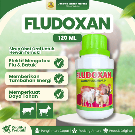 FLUDOXAN 120 ML - Mengatasi Flu, Batuk & Pilek Untuk Hewan Ternak Kesayangan.