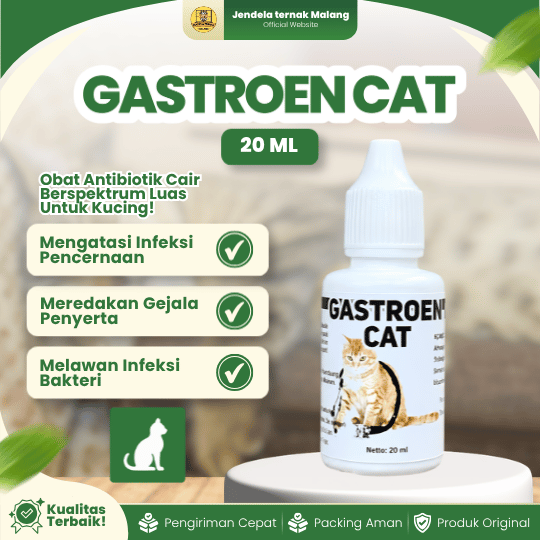 GASTROEN CAT 20 ML - Mengatasi Diare, Kembung, Muntah, Lemas & Hilang Selera Makan Pada Kucing.