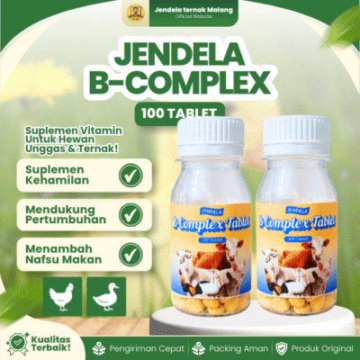 JENDELA B-COMPLEX 100 TABLET – Vitamin B Komplek Meningkatkan Pertumbuhan & Selera Makan Hewan.