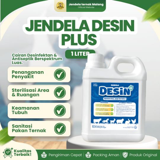 DESIN PLUS 1 LITER BY JENDELA - Desinfektan Yang Segar Untuk Pembersih Rumah, Kandang, dll.