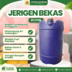 JERIGEN 25 LITER BEKAS - Bahan Plastik Kuat, Tebal & Berkualitas.