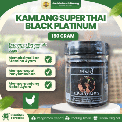 KAMLANG SUPER BLACK PLATINUM 150 GRAM THAILAND – Untuk Menjaga Stamina & Tenaga Ayam.