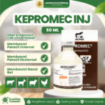 KEPROMEC INJ 50 ML - Atasi Cacingan, Gudik, Scabies & Kutu Hewan Ternak.