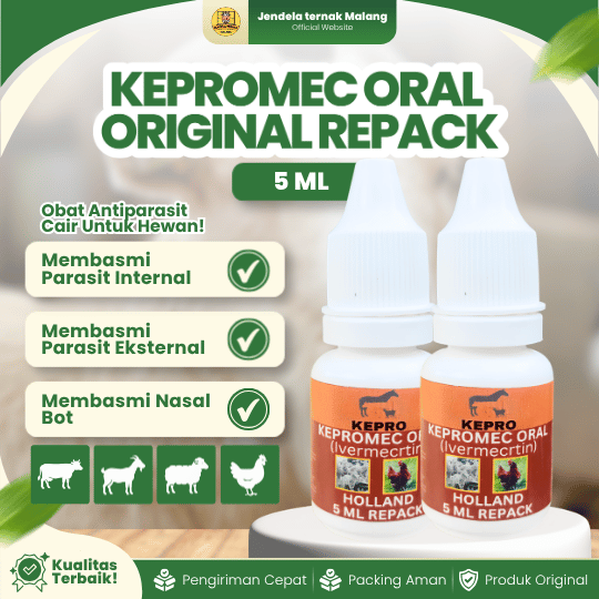 KEPROMEC ORAL 5 ML ORIGINAL REPACK - Untuk Cacingan, Kutu, Kudis & Scabies Ampuh Untuk Hewan.