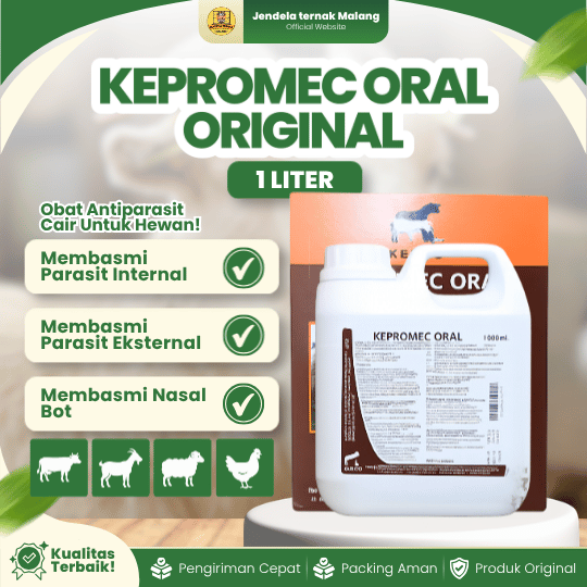 KEPROMEC ORAL 1 LITER ORIGINAL BY OTASINDO - Ampuh Atasi Cacingan, Kutu, Kudis & Scabies Hewan.