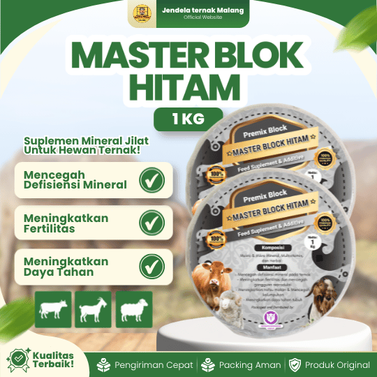 MASTER BLOK HITAM 1 KG - Premix Multivitamin Dan Herbal Untuk Cemilan Hewan Ternak.