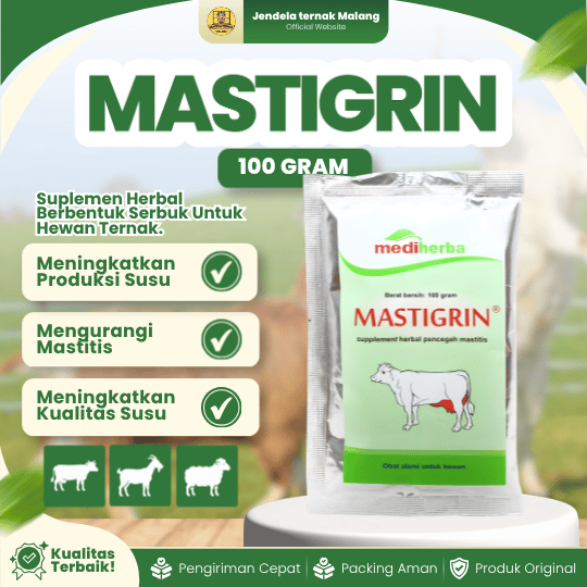 MASTIGRIN 100 GRAM - Suplemen Herbal Untuk Memperlancar Produksi Susu Hewan Ternak.
