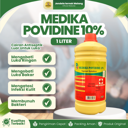 MEDIKA POVIDINE 10% 1 LITER -  Betadine Untuk Perawatan Luka & Pembersihan Awal.