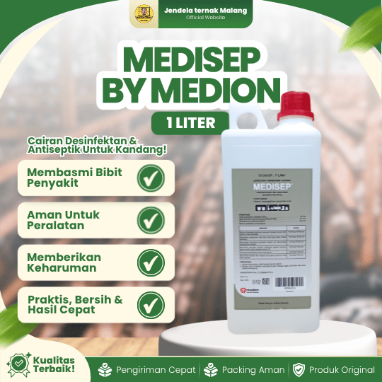 MEDISEP 1 LITER - Antiseptik & Desinfektan Efektif Untuk Kandang, Peralatan & Lingkungan.
