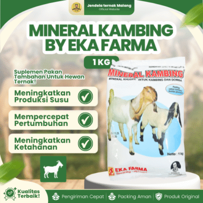 MINERAL KAMBING 1 KG BY EKA FARMA – Mineral Multivitamin & Penambah Nafsu Makan Penggemuk Ternak.