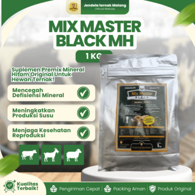 MIX MASTER BLACK MH 1 KG – Mineral Hitam Untuk Hewan Ternak Sapi Kambing Domba