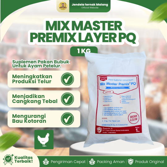 MIX MASTER PREMIX LAYER PQ 1 KG - Multivitamin Ayam Petelur Untuk Produksi & Kualitas Telur.