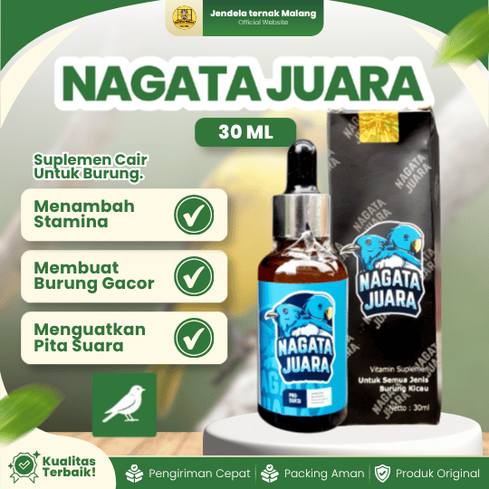 NAGATA JUARA 30 ML - Vitamin Burung Kicau Murai Lovebird Balibu Kenari