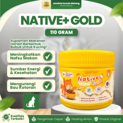 NATIVE+ GOLD 110 GRAM BY OLIVE CARE – Vitamin Protein Tinggi Berkualitas Untuk Kucing.