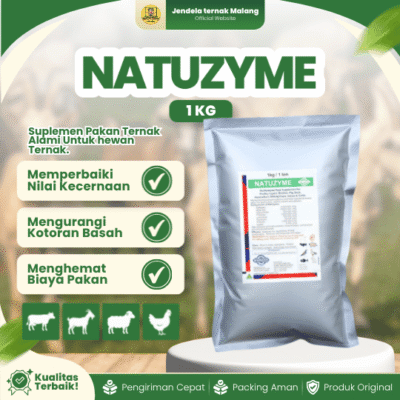 NATUZYME 1 KG – Multi Enzim untuk Ayam Bebek Babi Sapi Kambing Dan Ikan