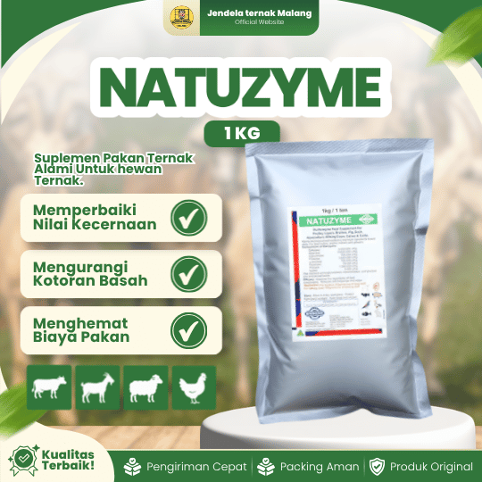 NATUZYME 1 KG - Multi Enzim untuk Ayam Bebek Babi Sapi Kambing Dan Ikan