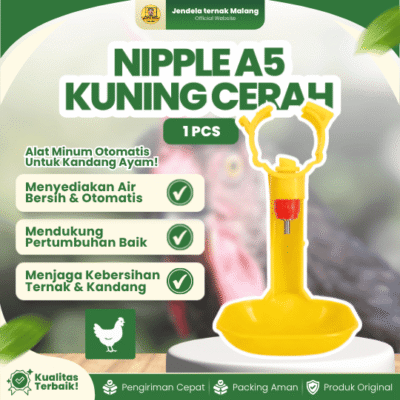 NIPPLE A5 3/4 KUNING – Mangkok Untuk Air Minum Kandang Ayam Layer Broiler Petelur.