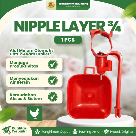 NIPPLE LAYER ¾ - Penyedia Tempat Air Minum Ayam Untuk Menjaga Kebersihan & Efisiensi Dikandang.