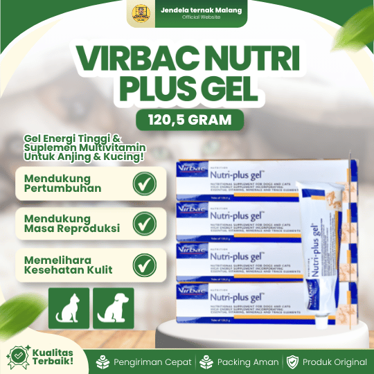 VIRBAC NUTRI PLUS GEL 120,5 GRAM - Vitamin Bulu, Kulit Dan Imun Untuk Kucing & Anjing.