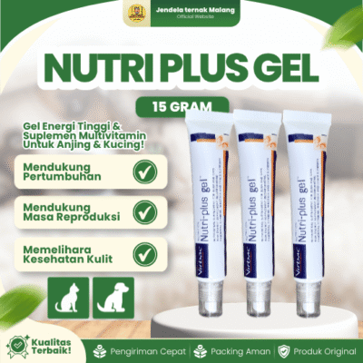 NUTRI PLUS GEL 15 GRAM – Vitamin Bagus Untuk Bulu, Kulit & Imun Untuk Kucing Dan Anjing.